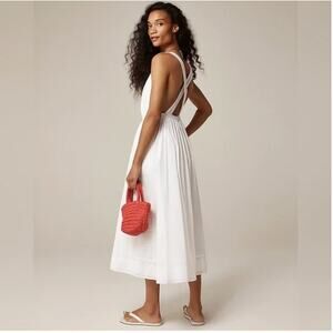 J Crew Embroidered Apron Dress 4 White NWT CK831 J.Crew Grad Bridal Beach Resort